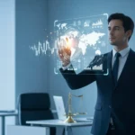 A professional man reviewing digital financial data on a tablet to understand the impact of fintech law.