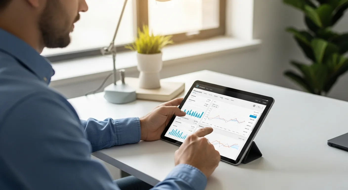 A professional gatekeeper fintech company overview featuring a digital dashboard for streamlined vendor management.