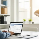 A professional comparing top fintech companies with bill pay options on a digital dashboard for business management.