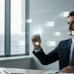 How Does the Quantum Computing Encryption Threat Impact Your Long-Term Financial Planning? A man monitors AI agentic workflows financial operations automation on a modern digital interface.