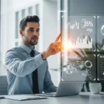AI copilots for financial compliance teams monitoring real-time risk data on a digital interface.