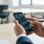 Why Are Merchants Switching to Dollar-Backed Stablecoins in 2026? A man using a smartphone app for AI-powered open banking personal finance management to track his investments.