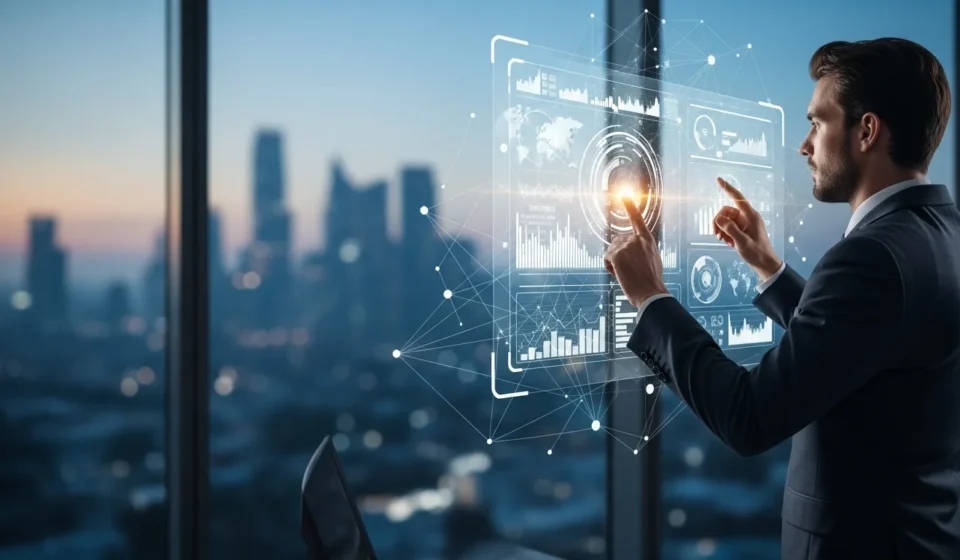 A professional analyzing the best open banking APIs for fintech startups 2026 on a modern digital interface.