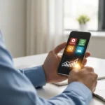 A man reviewing the best rewards programs fintech apps offer on a modern smartphone in 2026.