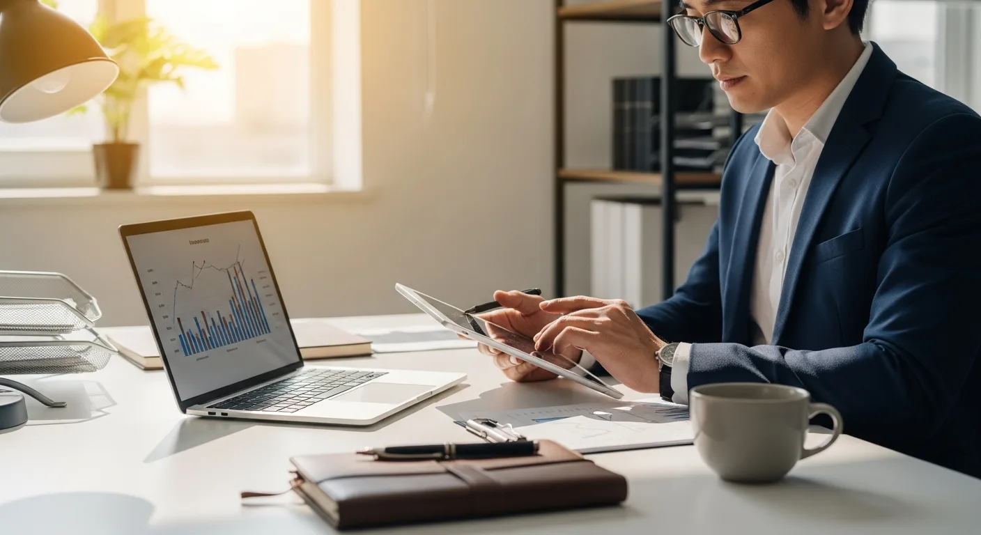 Experts evaluate the fintech company relay on free business checking accounts on a modern digital dashboard.