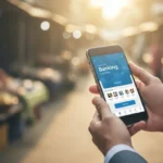 A man achieves financial inclusion through BNPL and microloans apps on his phone in the Global South.