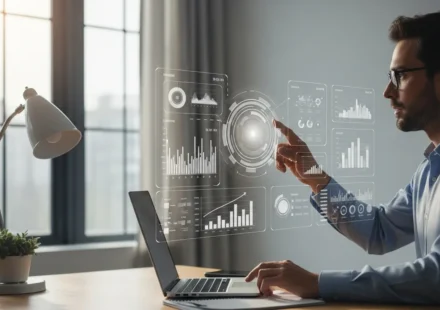 How is Generative AI Transforming Wealth Management Platforms in 2026? A professional utilizing generative AI in wealth management platforms to analyze real-time financial data.