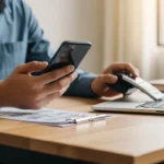 A smartphone interface showing pay-by-bank adoption e-commerce checkout 2026 trends for secure online shopping.