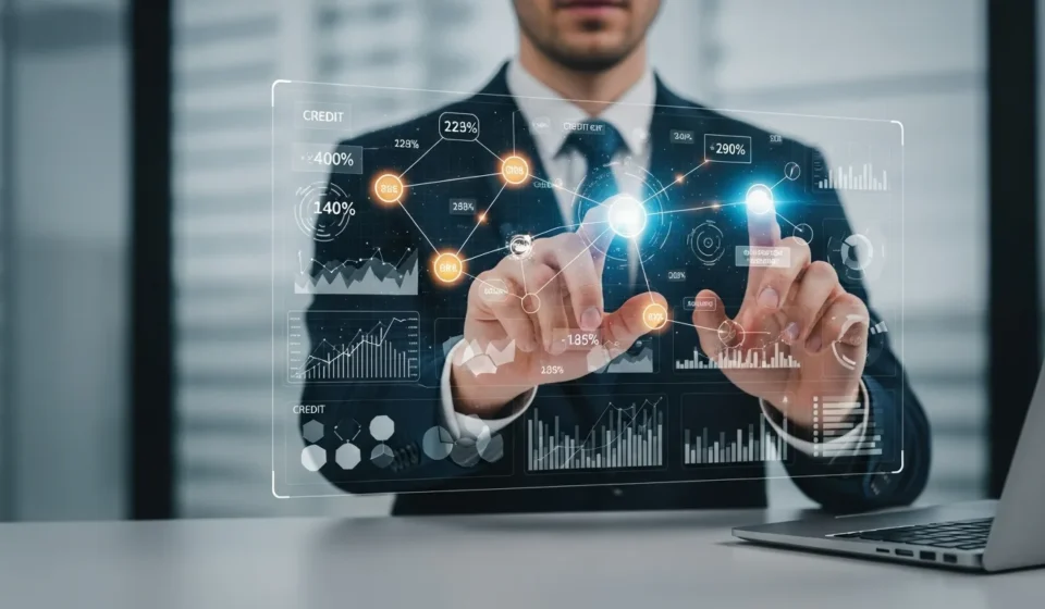 How Peer-to-Peer Lending Marketplace Platforms are Redefining Credit in 2026? A digital dashboard for a peer-to-peer lending marketplace platform 2026 showing credit growth and user connectivity.