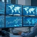 Professional dashboard showing real-time payment settlement FX risk management for corporate treasurers.