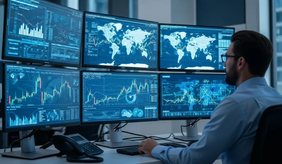 Professional dashboard showing real-time payment settlement FX risk management for corporate treasurers.