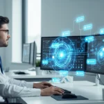 A visualization of regtech policy-as-code deployment pipelines automating complex regulatory compliance workflows.