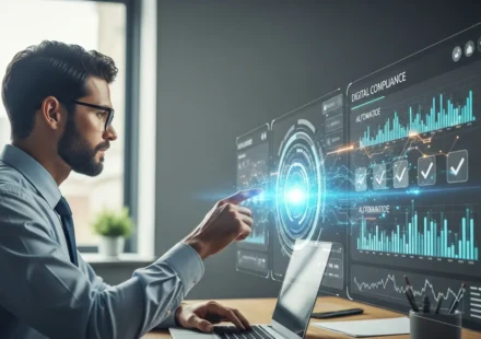 RegTech real-time regulatory reporting automation streamlining financial compliance and data processing.