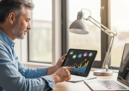 A professional comparing robo-advisor platforms for retirement planning 2026 on a digital tablet.