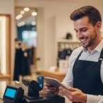 How is AI-Powered Open Banking Changing Personal Finance Management? A modern retail checkout illustrating stablecoin dollar-backed merchant payment adoption.