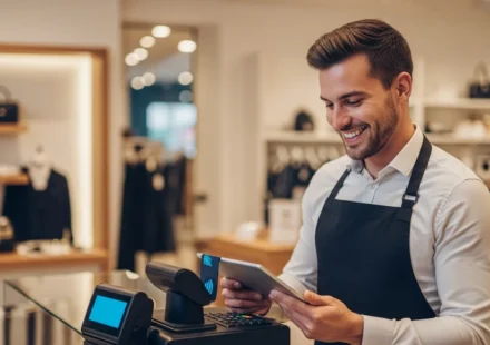 Why Are Merchants Switching to Dollar-Backed Stablecoins in 2026? A modern retail checkout illustrating stablecoin dollar-backed merchant payment adoption.