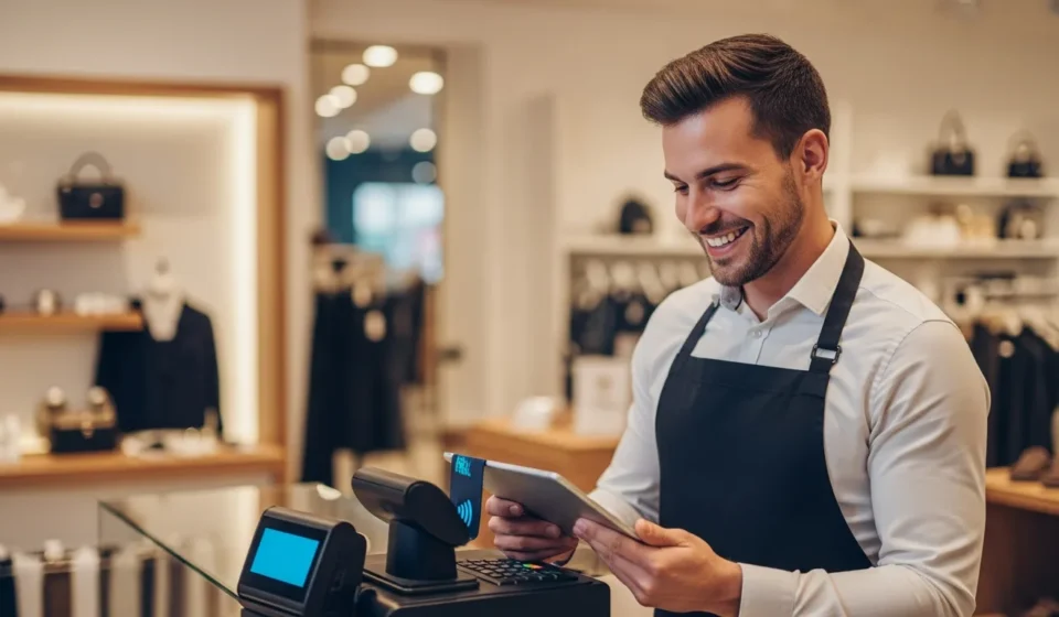 Why Are Merchants Switching to Dollar-Backed Stablecoins in 2026? A modern retail checkout illustrating stablecoin dollar-backed merchant payment adoption.