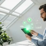 Digital interface displaying sustainable fintech investment trends 2026 through green financial growth charts.