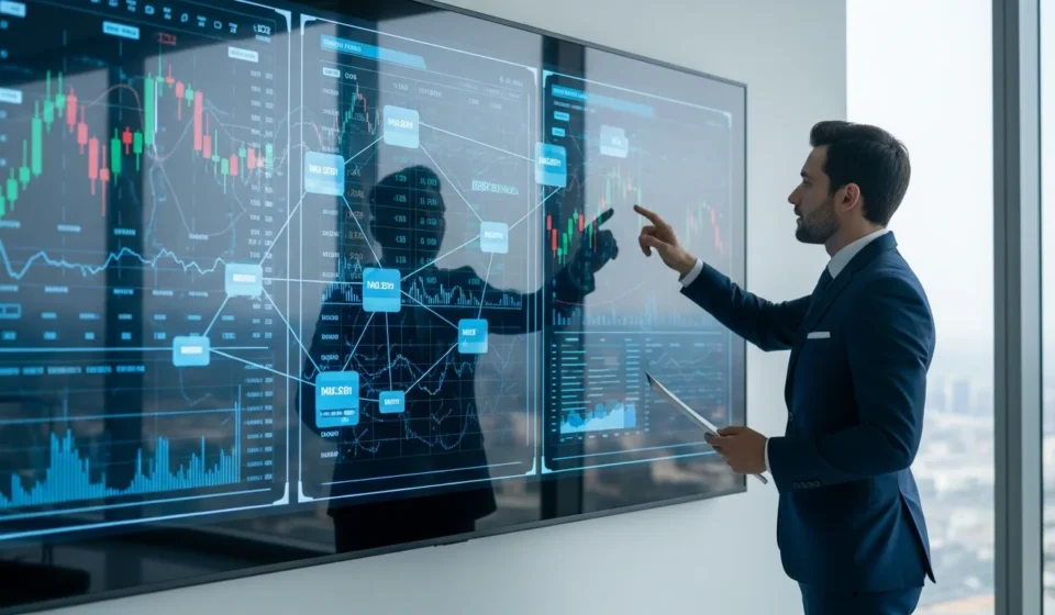 Professional using tokenized private credit platforms 2026 to manage a diversified institutional investment portfolio.